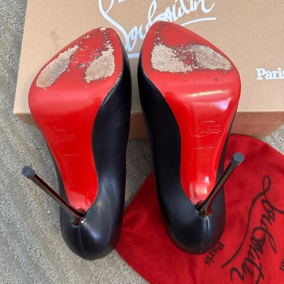 Christian Louboutin Shiny Nappa Big Lips 120 Pumps 38 Black - Picture 4 of 15